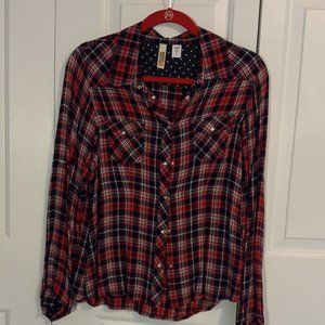 Route 66, plaid flannel, Size M